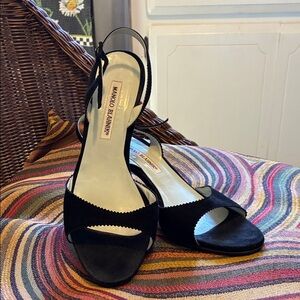 Manolo Blahnik Black Suede Heels
